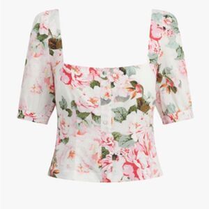 Favorite Daughter Crop Top Blouse The One That Got Away Rose Pink Size XS